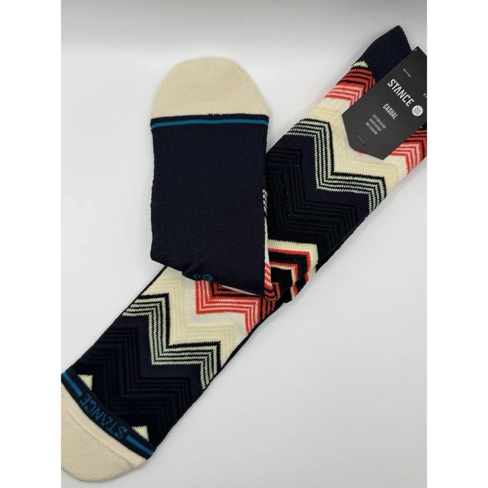 Stance Casual Crew Socks Multicolored Chevron Striped Men's Large NWT AS56C24WAV